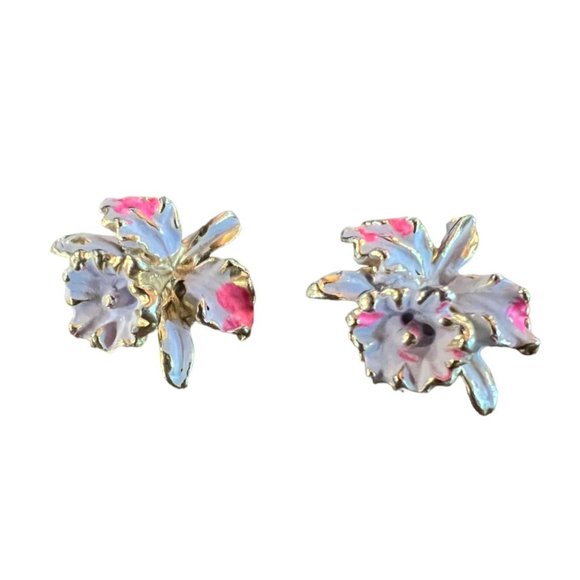 Pair of Vintage Thistle Flower Scottish Enamel Lapel Pin - Picture 4 of 7